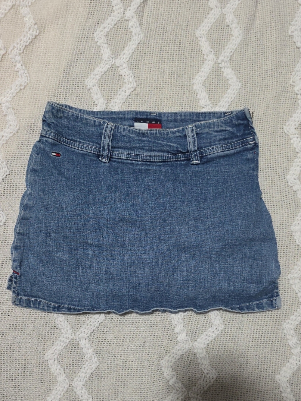 Y2k Tommy Hilfiger Girls Denim Skort in Medium Blue